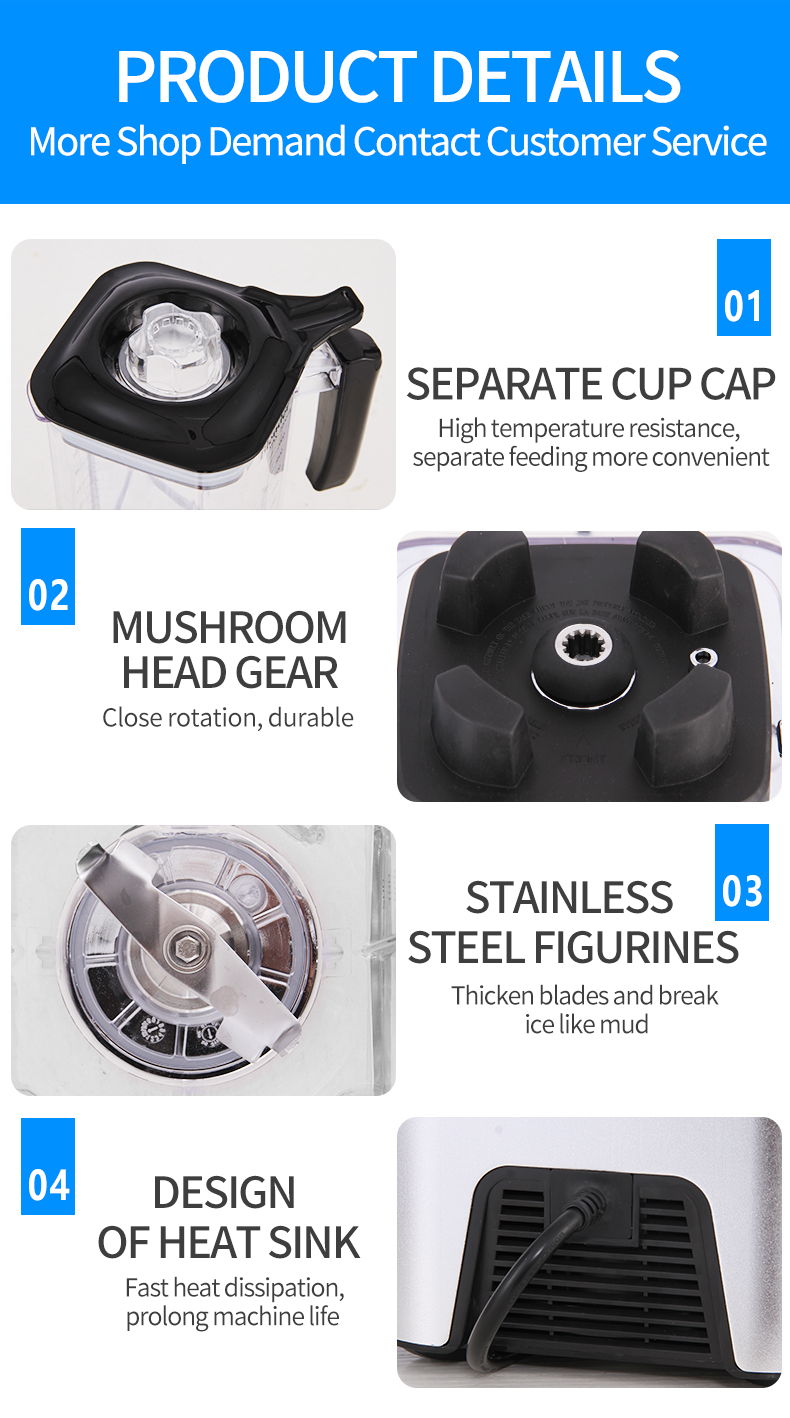 Commercial Smoothie Maker Blender Sound Insulation ice Crusher 