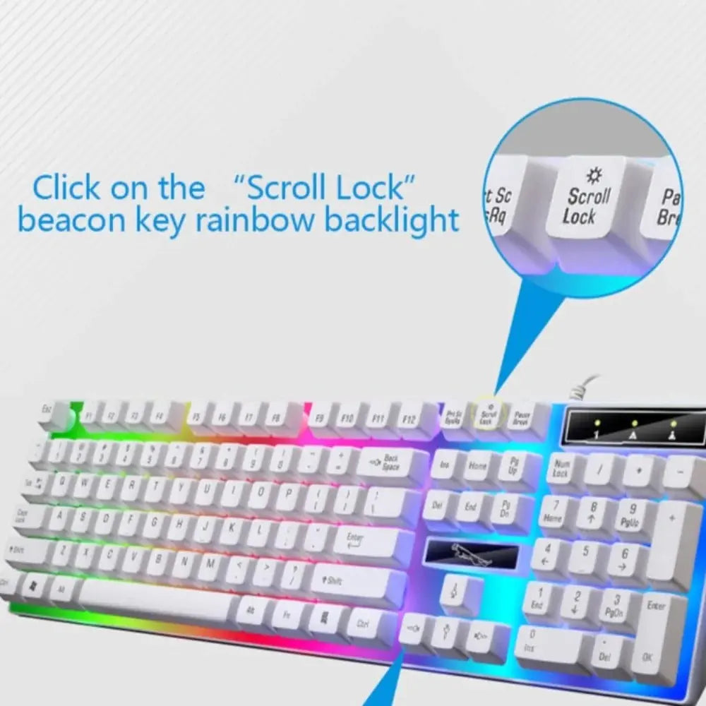Ninja Dragons White Knight Gaming Keyboard and Mouse Set 