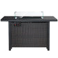 Rattan Propane Outdoor Fire Pit Table with Lid 