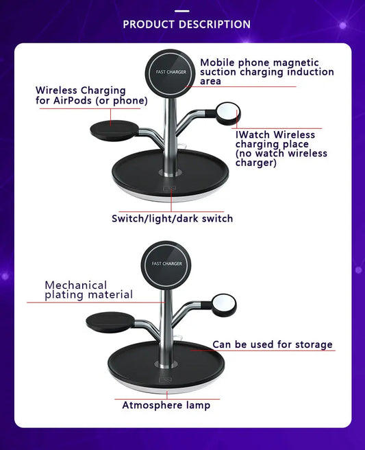 Universal Wireless Charging Stand for Iphone Apple Watch Airpods 