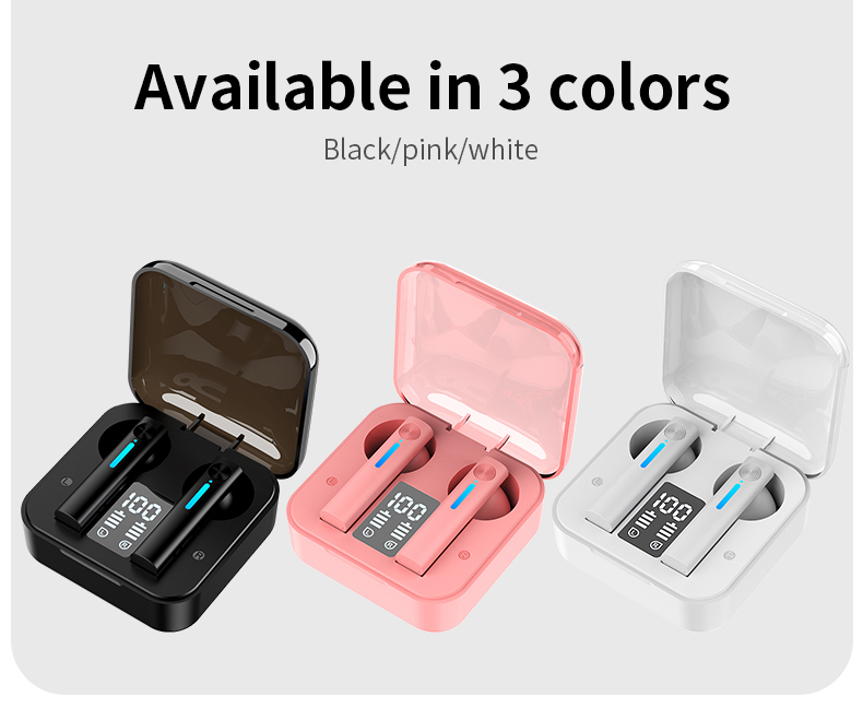 Bluetooth Earphones LED Wireless TWS with Microphone 
