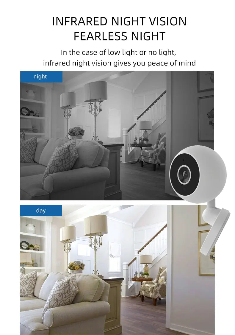 HD 1080P Smart Wifi Camera Network Home Security Camera 360° Rotate 