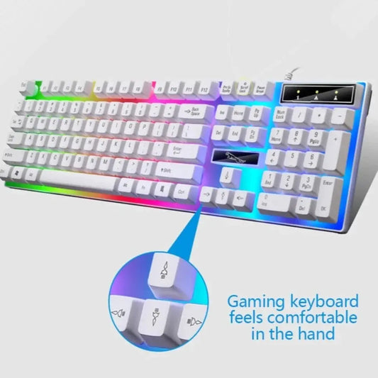 Ninja Dragons White Knight Gaming Keyboard and Mouse Set 