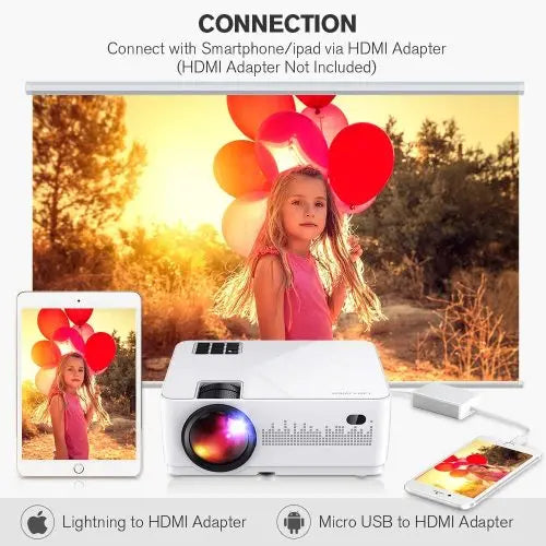 LCD Video Projector with Carrying Case HD Projector Mini Projector 