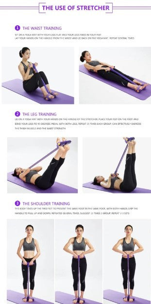 Portable Fitness Resistance Band with Pedal 