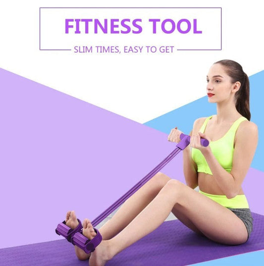 Portable Fitness Resistance Band with Pedal 