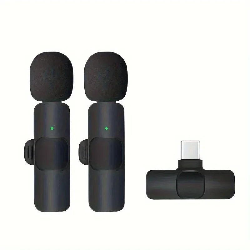 2 Wireless Microphone Video Recording Podcast Built-in Noise Reduction 