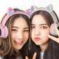 Foldable Super bass cat ear bluetooth wireless headphones 