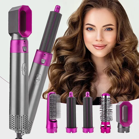 5 In 1 Multifunctional Hot Hair Brush With Dryer & Hair Curler Less 