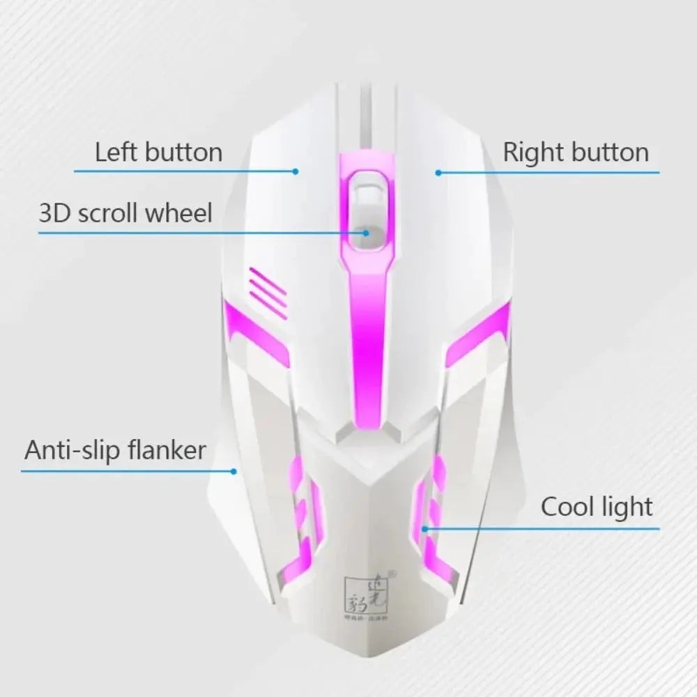 Ninja Dragons White Knight Gaming Keyboard and Mouse Set 