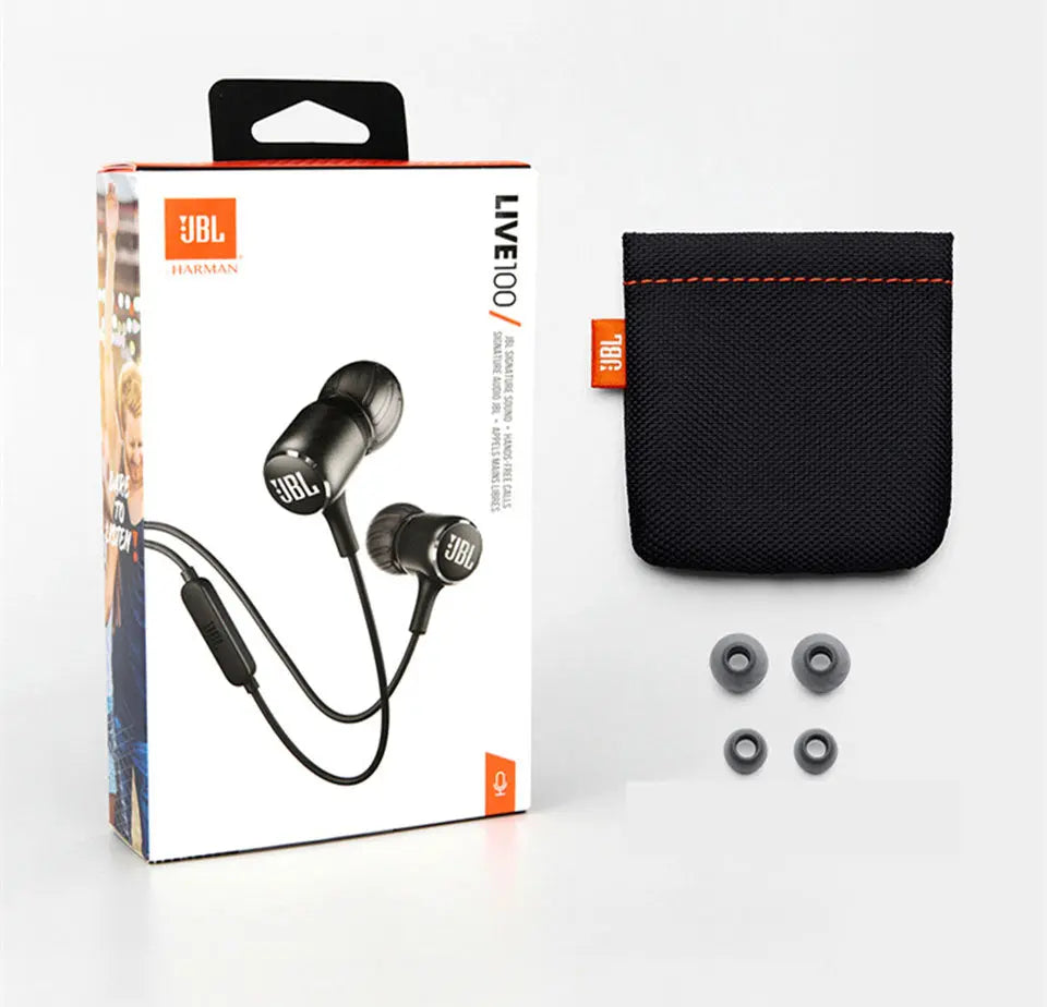 JBL LIVE100 3.5mm Wired Earphones Stereo Sound Line Control 