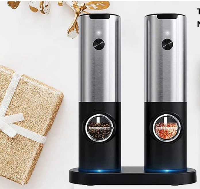 Electric Salt Grinder 2 Bottles Set 