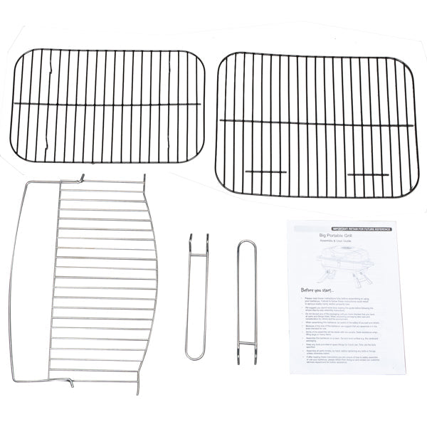 Portable Charcoal Grill BBQ and Smoker with Lid Folding Tabletop Grill 