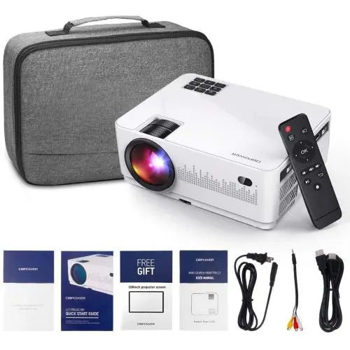 LCD Video Projector with Carrying Case HD Projector Mini Projector 