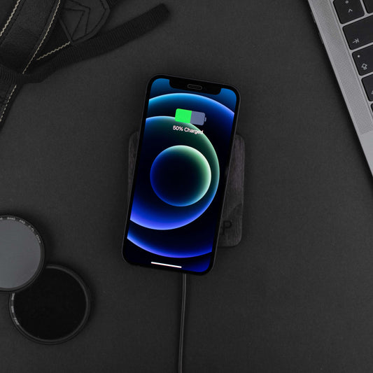 handcrafted wooden wireless charger