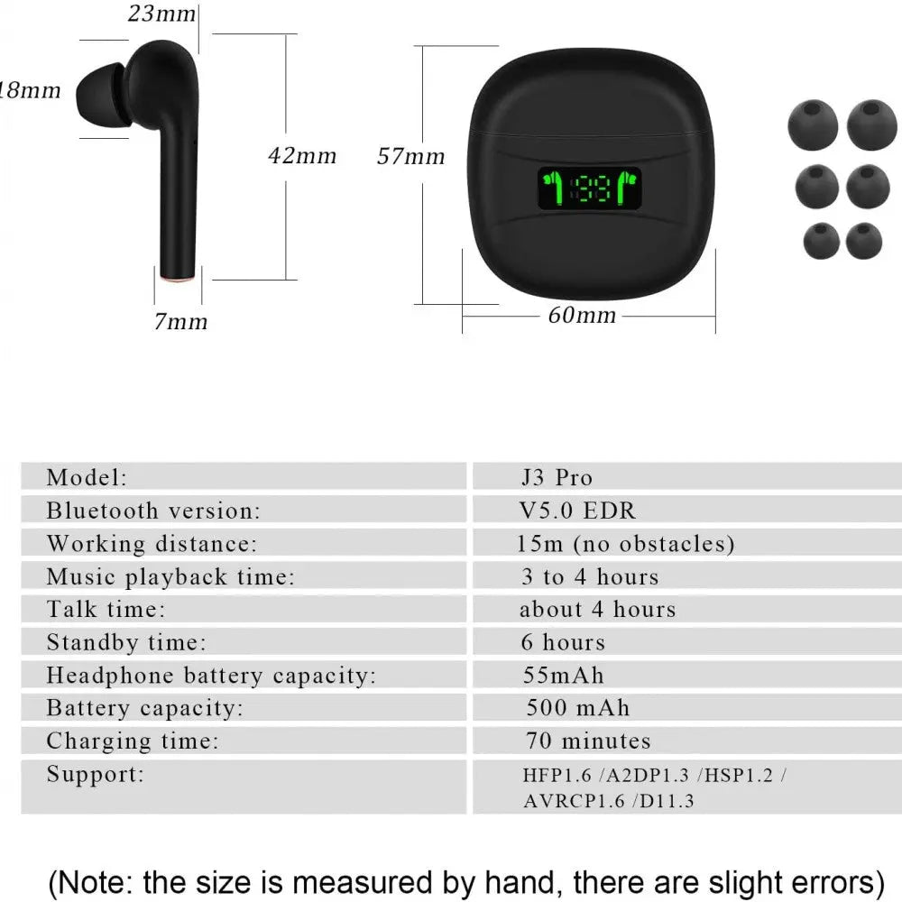 TWS Wireless Earbuds Bluetooth 5.0 Earphones with LED Display 