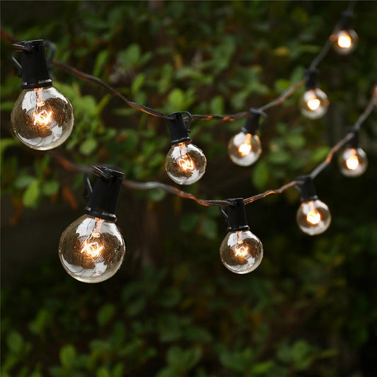 String Lights Globe 25ft 25 Edison Incasdescent G40 Bulbs 