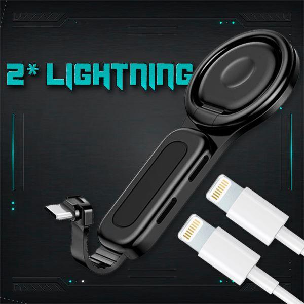 Dual Port Phone Ring Holder Adapter for Lightning Jack Adapter 