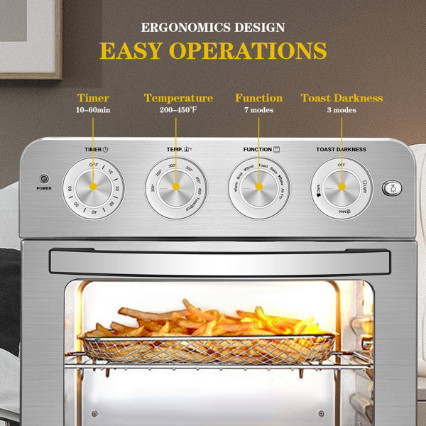 Stainless Steel Air Fryer Toaster Oven Countertop Oven 