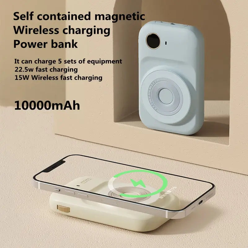 Magnetic Power Bank With Dual-Line Mini Powerbank Portable Charger 