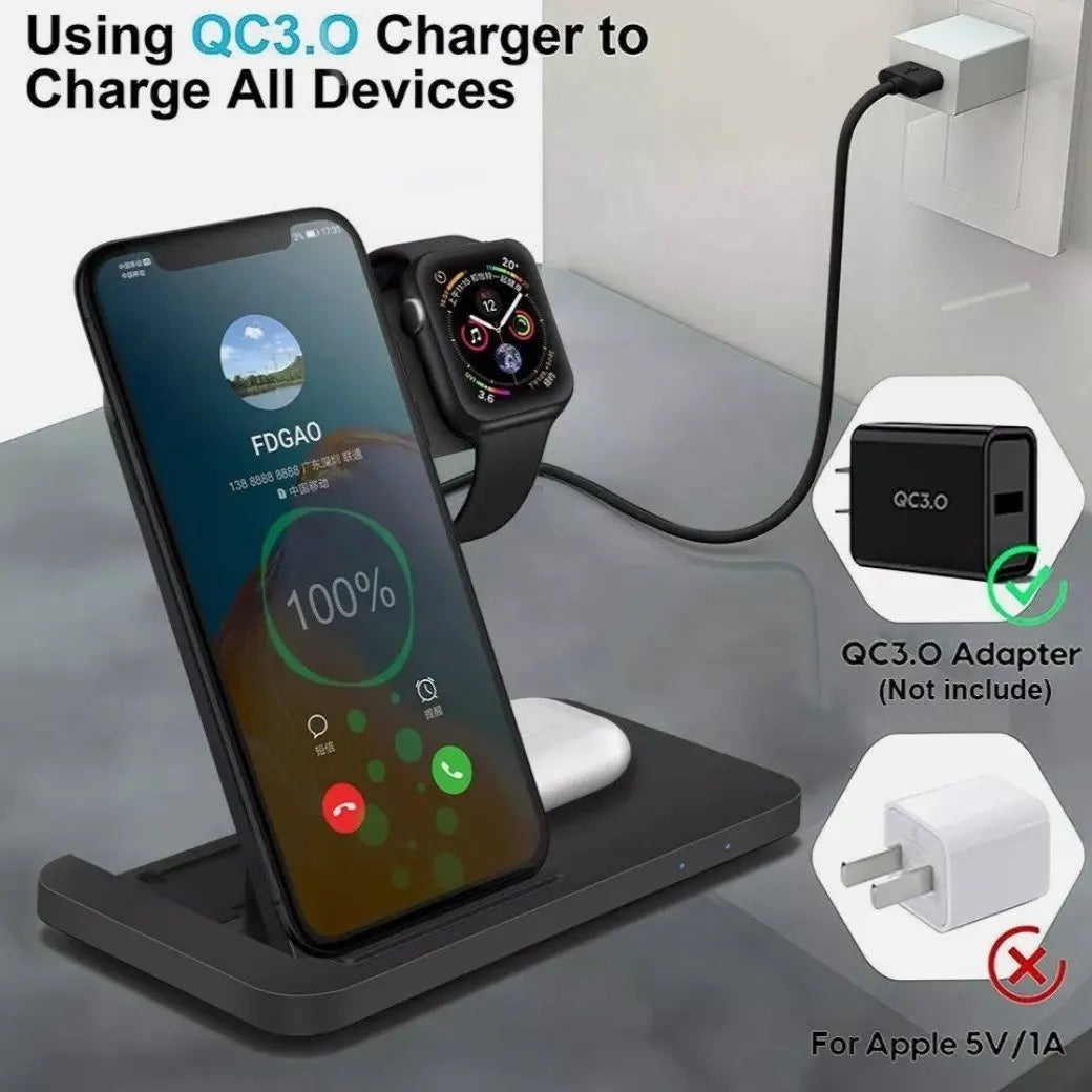 Ninja Dragons 3 in1 Wireless Foldable Charging Station 