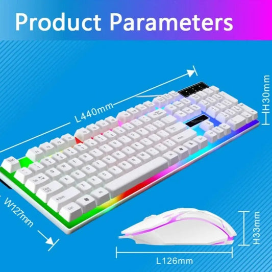 Ninja Dragons White Knight Gaming Keyboard and Mouse Set 