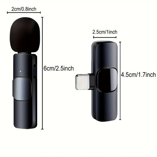 2 Wireless Microphone Video Recording Podcast Built-in Noise Reduction 