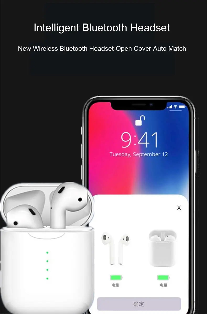 Wireless charging Bluetooth i10 TWS for Iphone12 Huawei Xiaomi 