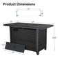 Rattan Propane Outdoor Fire Pit Table with Lid 