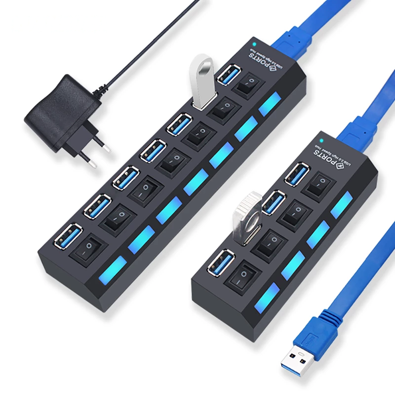 USB 3.0 Hub USB Hub 3.0 Multi USB Splitter 4/7 Port Multiple Expander 