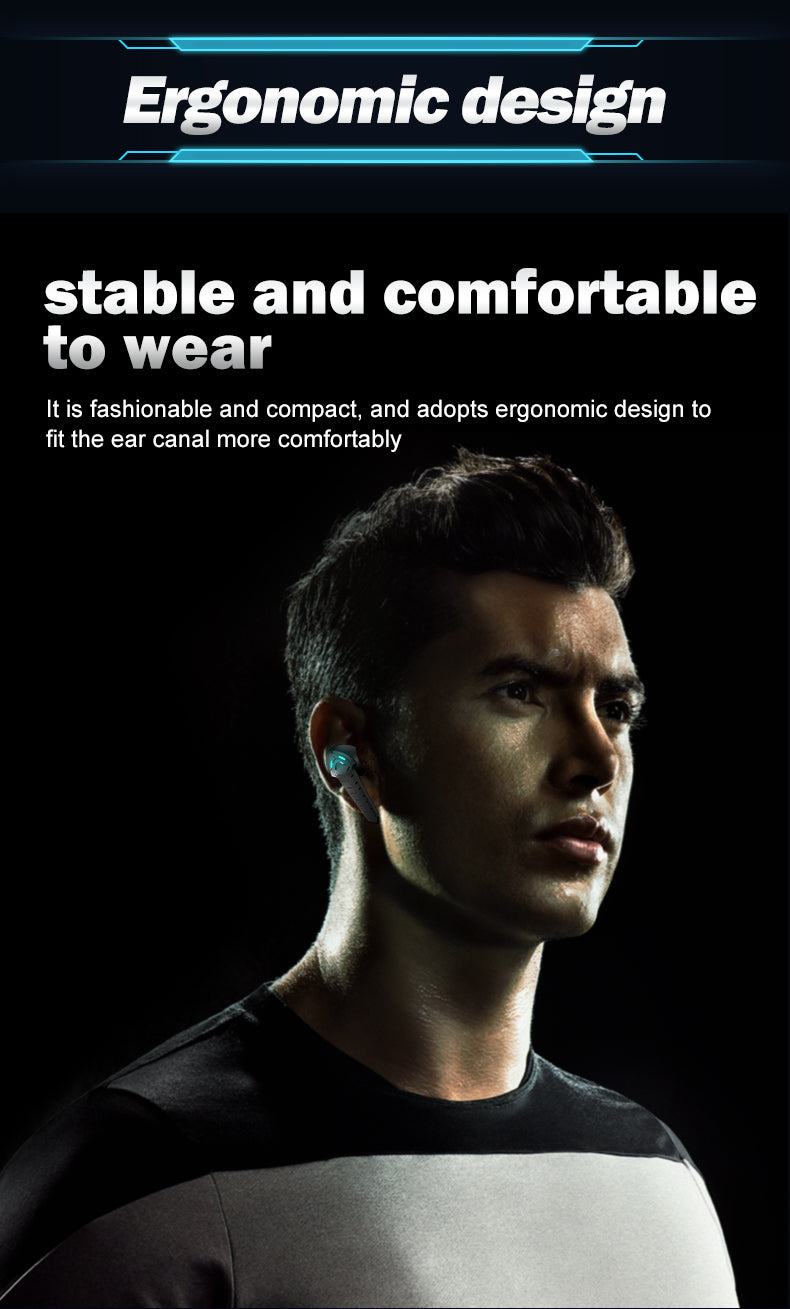Wireless Gaming Headset TWS Bluetooth 5.1 Earbuds 