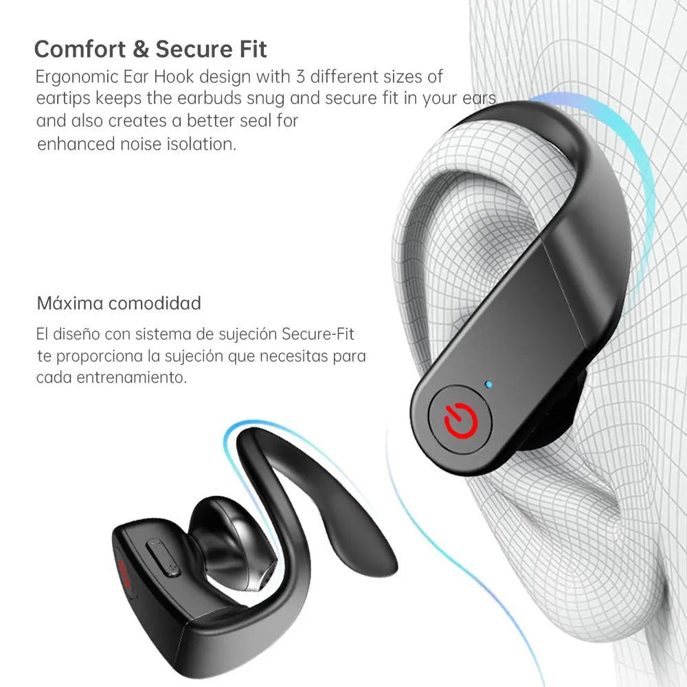 Led Display Wireless Headphones TWS Stereo Earbuds 