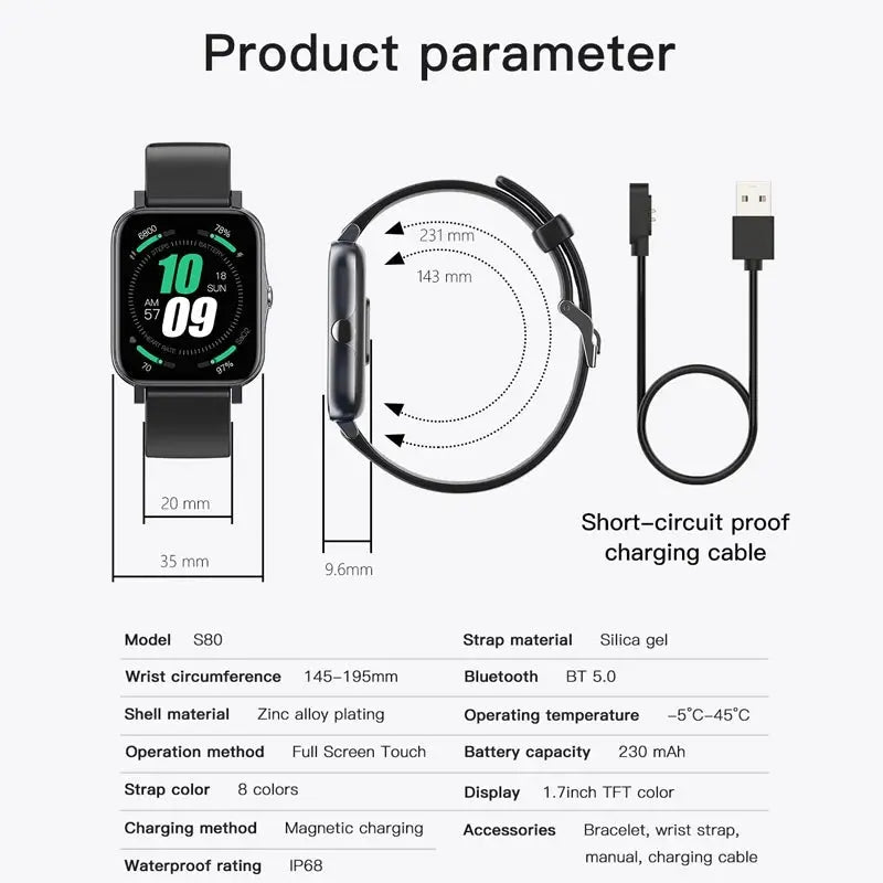 Full Screen IP68 Waterproof Ultra-Thin Smartwatch 