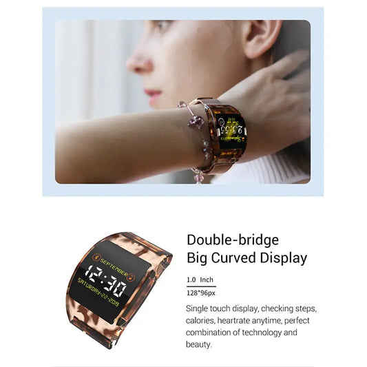 Smart Watch Health Monitoring Arc Glass Bracelet 