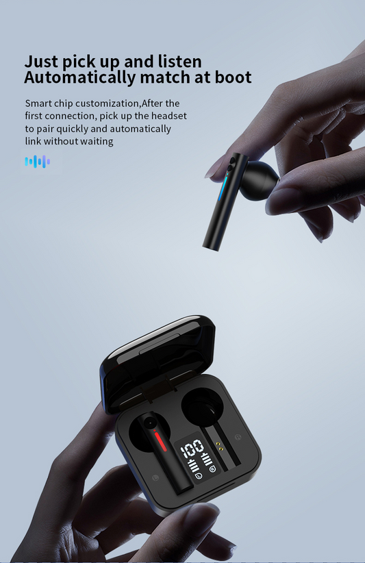 Bluetooth Earphones LED Wireless TWS with Microphone 