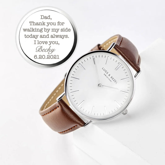 Personalized Mens Watch, Engraved Watch Gift for Boyfriend Husband 
