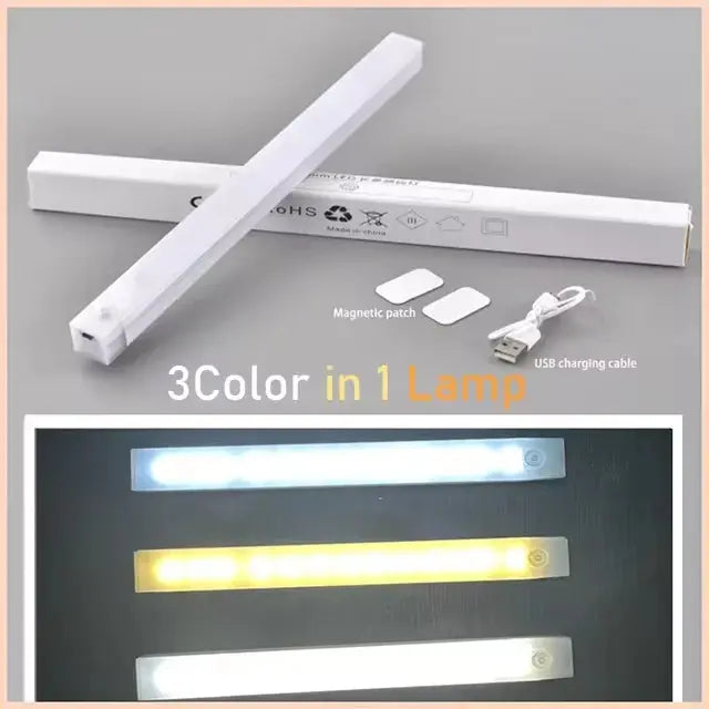 Cabinet Light USB Rechargeable Motion Sensor LED Bar Light Induction Night Light Portable Kitchen Bedside Wardrobe Closet Aisle No BrandLK