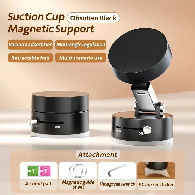 Magnetic Phone Holder Stand, Adjustable & Foldable, Strong Suction Cup, Vacuum Adsorption, Portable Multifunctional Mobile Phone No BrandLK