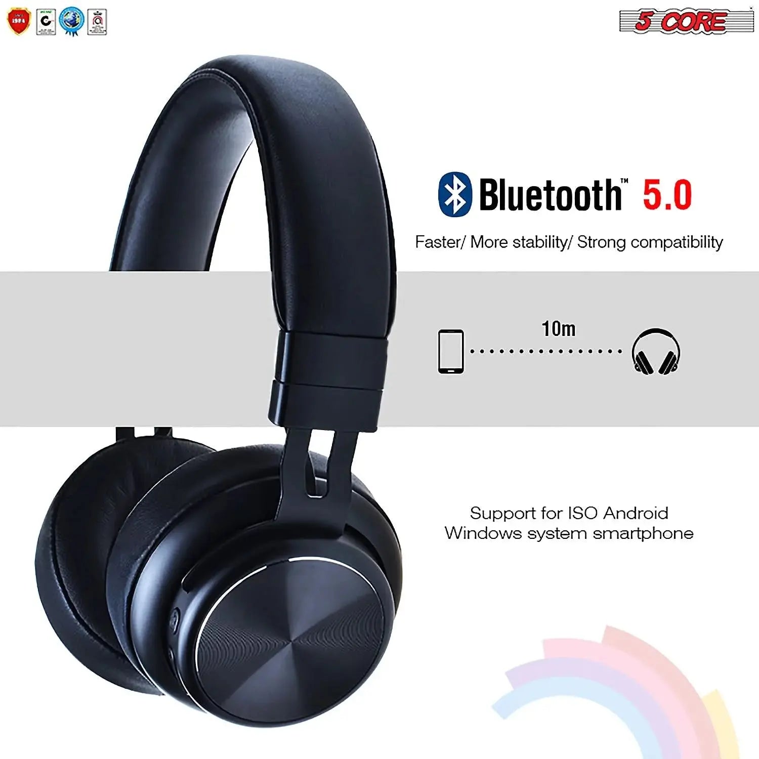 5Core Bluetooth Headphones Wireless Noise Cancelling Audifonos 