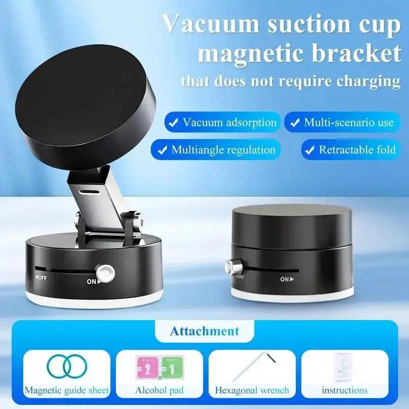 Magnetic Phone Holder Stand, Adjustable & Foldable, Strong Suction Cup, Vacuum Adsorption, Portable Multifunctional Mobile Phone No BrandLK