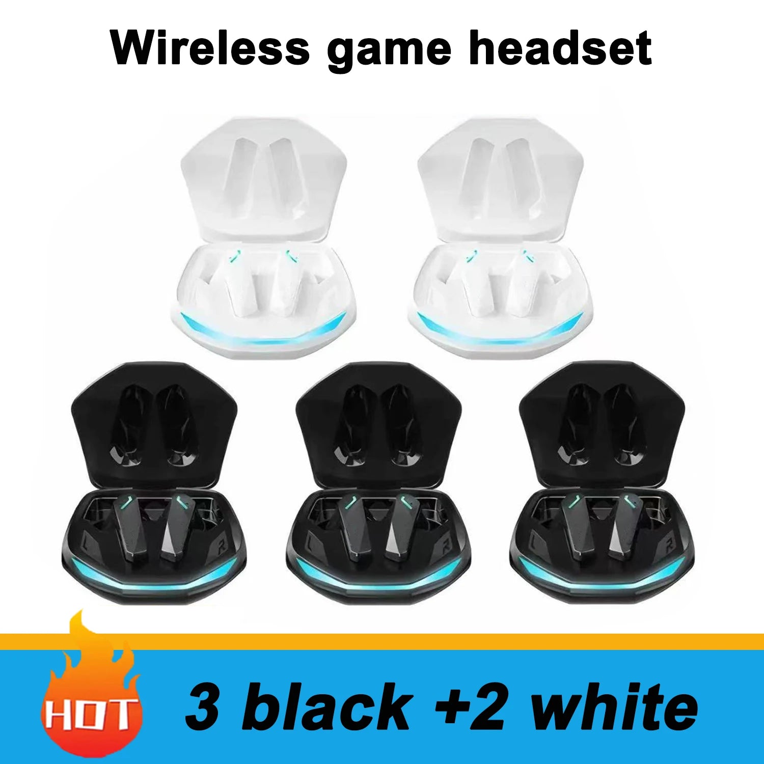 GM02 Bluetooth 5.3 Earphones Sports Headset Wireless In-Ear Gaming with Mic Dual Mode Music Headphones New - No BrandLK