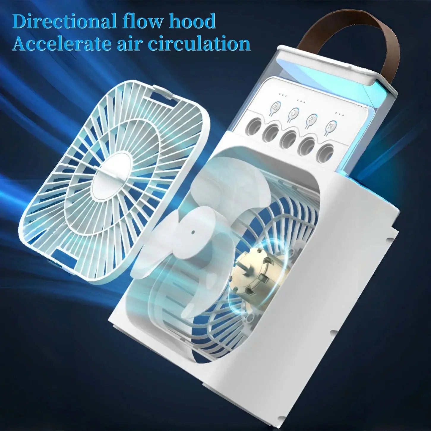 Spray fan portable household three in one small air cooler, 7-color LED night light, 5-hole humidifier, 1-3 hour timer - Portable Evaporative Coolers | Buy Home & Garden Online at No BrandLK