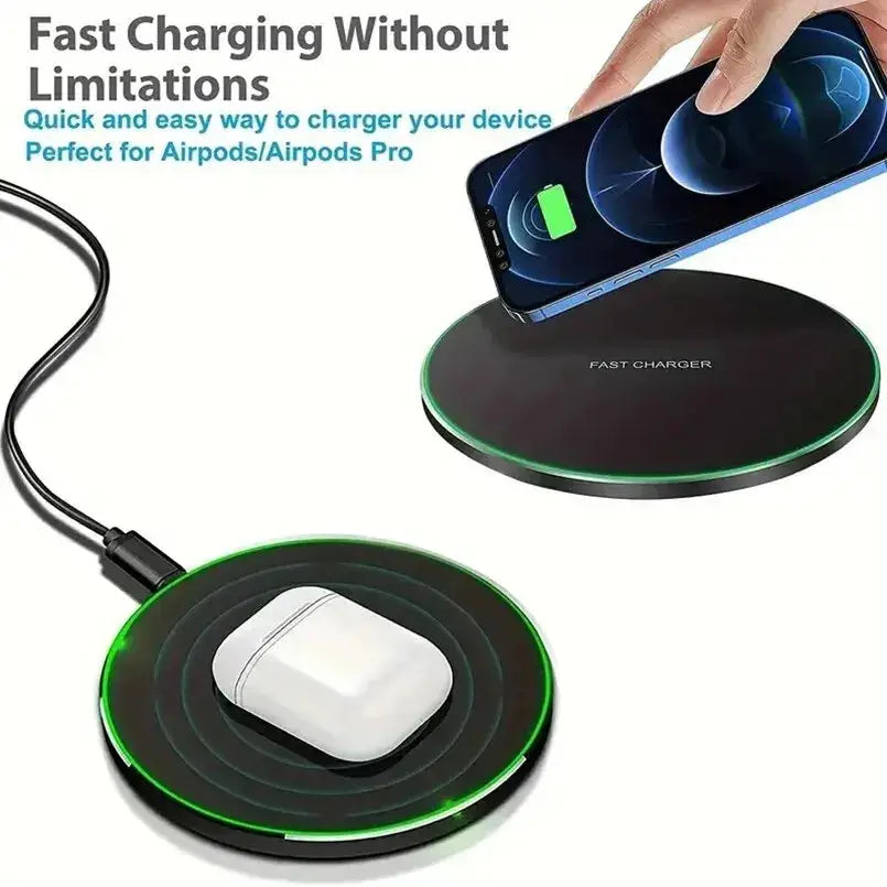 30W Wireless Charger For iPhone 15 14 13 12 X Pro Max Induction Fast Charging Pad Dock Station For Samsung S23 S22 Xiaomi Huawei No BrandLK