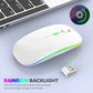 Wireless Mouse Rechargeable Silent LED Backlit Mice PC Laptop Computer Mous 2.4Ghz Receiver Bluetooth Dual Mode Optical Mice No BrandLK