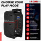 5Core 8 inch PA Portable Bluetooth Party Speaker Karaoke Boombox + 2 