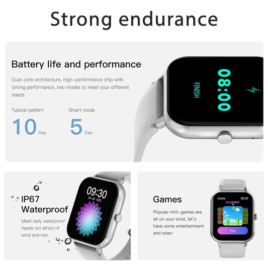Smart Watch 1.83" IP67 Waterproof Fitness Tracker with Heart 