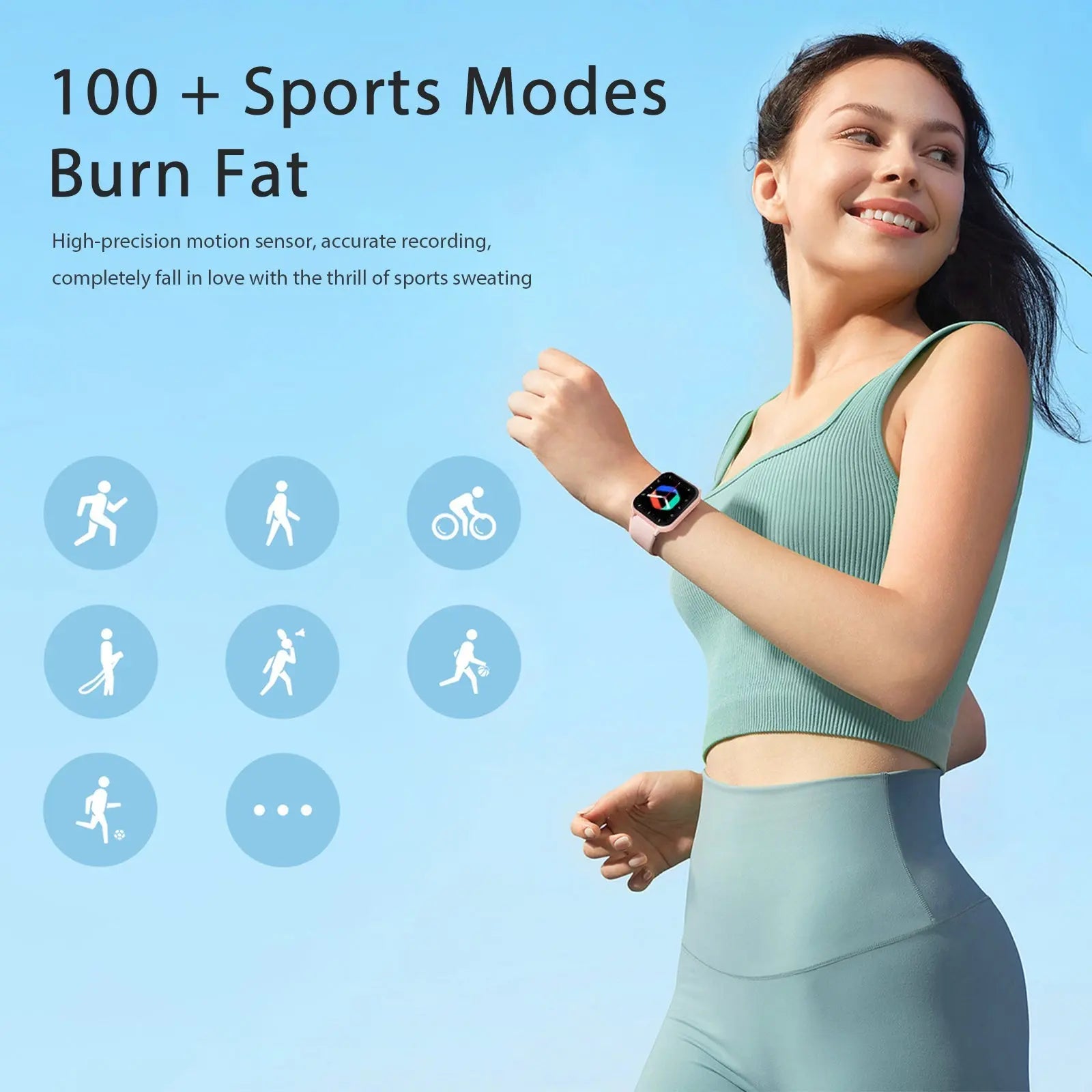 Smart Watch 1.83" IP67 Waterproof Fitness Tracker with Heart 