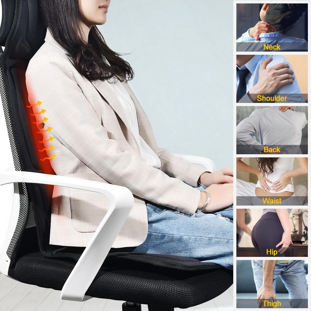 Portable Vibrating Heat Therapy Massage Cushion Mattress 