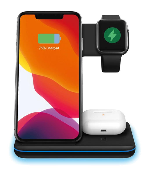 Ninja 15W 3 in 1 Fast Wireless Charging Station for Mobile Phones 