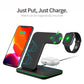 Ninja 15W 3 in 1 Fast Wireless Charging Station for Mobile Phones 